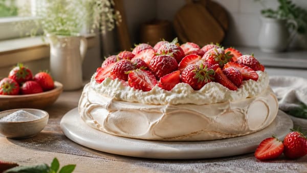 Luftig wie eine Wolke: Diese Erdbeer-Pavlova-Torte rettet jeden heißen Sommertag
