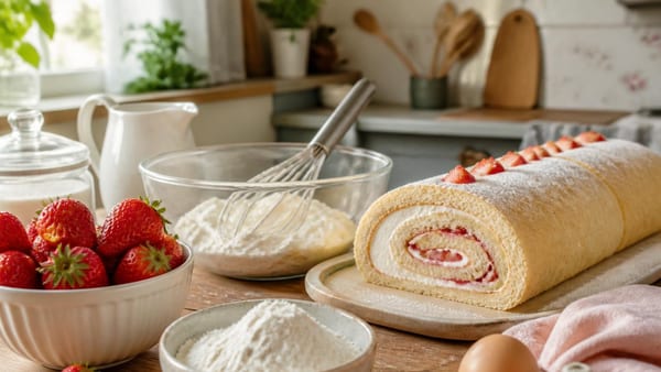 Erdbeerroulade mit Sahne: So gelingt der sommerliche Biskuit-Klassiker