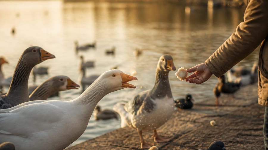 Füttern verboten: Warum die niedlichen Enten und Gänse lieber kein Brot kriegen sollten