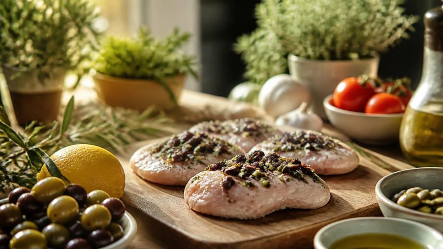 Hähnchen vom Grill: Das Rezept mit mediterraner Olivenkruste
